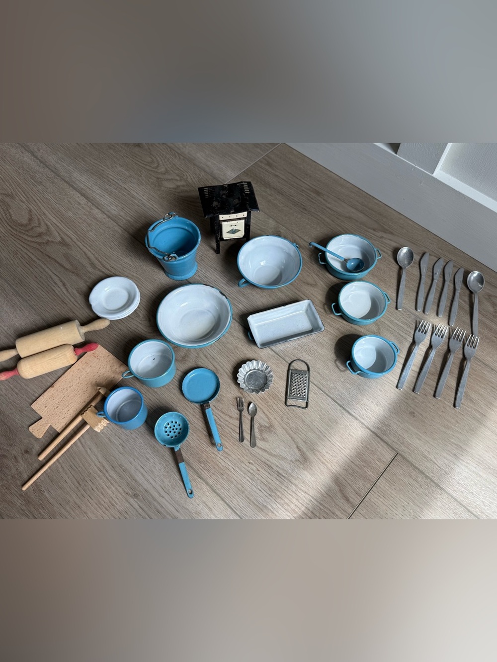 Vintage 35 Piece Miniature Toy Kitchen Cookware Set